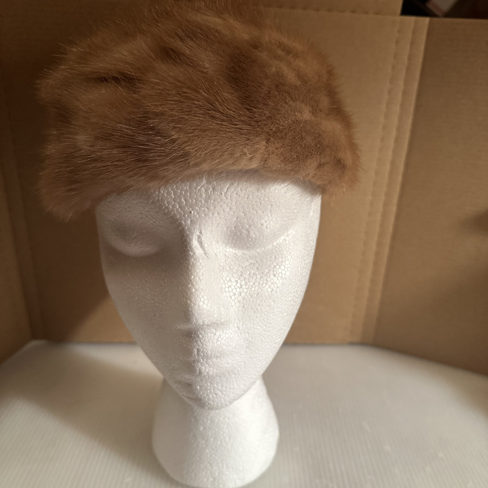 Amrose New York Vintage Cream Furr Pill Hat 1960s Cream Mink Pillbox Hat by Cecile | Mid-Cen Sophistication main image 3