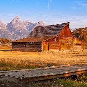 Moulton Barn Grand Teton NP Jackson Hole Mormon Row Wyoming Fine Art Canvas Print Metallic Print Landmark Wall Art Decor Home