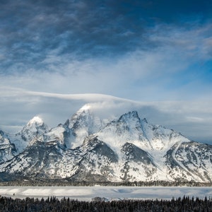 Wispy Tetons Grand Teton National Park Wyoming Fine Art Wand Kunst Wohnkultur Wohnzimmer Schlafzimmer Leinwanddruck