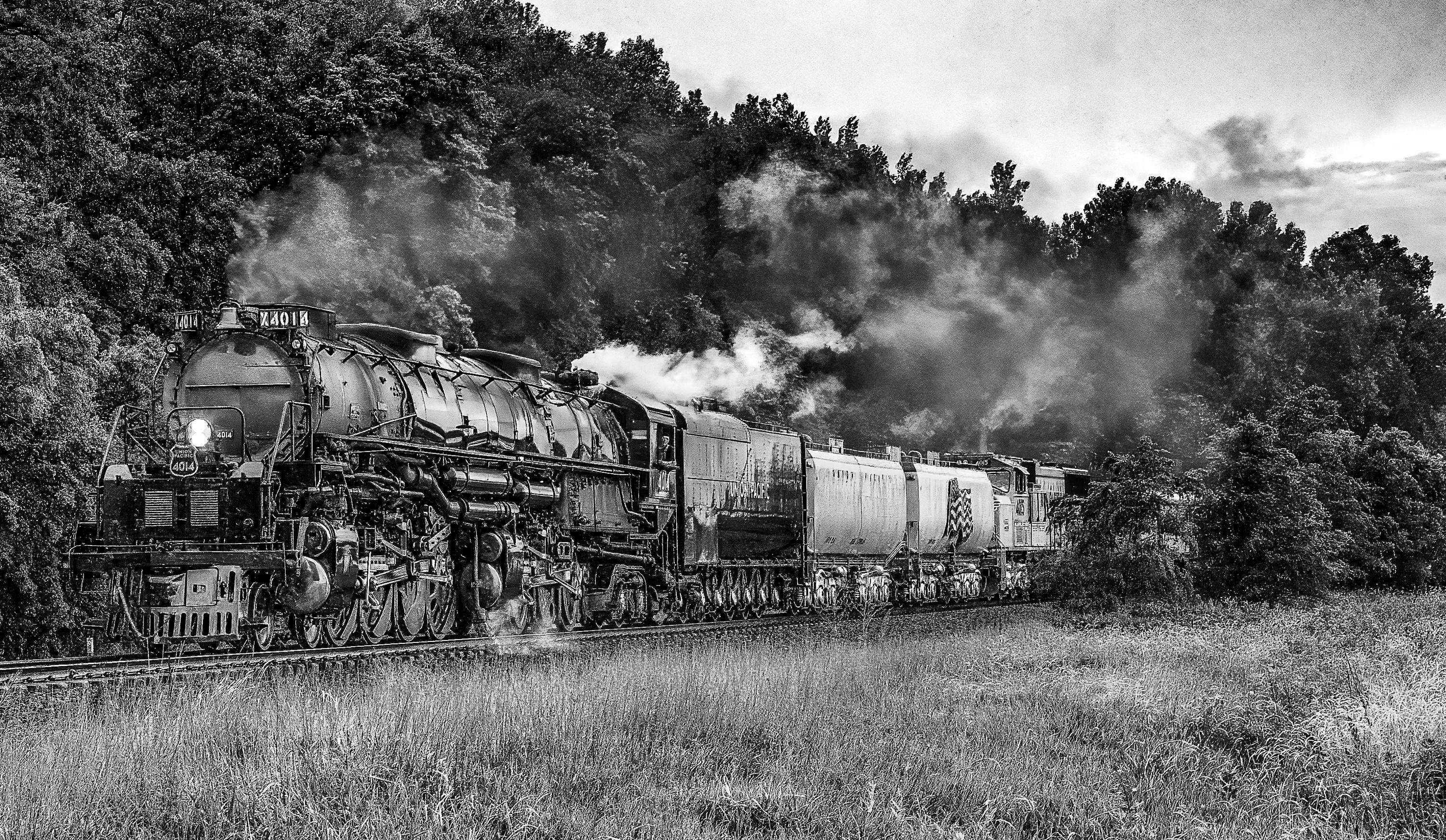 Omaha Union Pacific Big Boy #4014 Black and White Fine Art Canvas