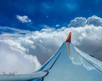 Southwest Airlines Wing Reflection | Airplane Window Seat Art | Travel Photography Print