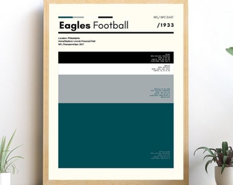 Philadelphia Eagles Football Art Print, Sports Poster