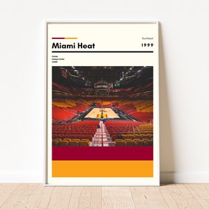 Miami Heat Poster | Kaseya Center Arena Print | Sports Bedroom Poster | NBA Arena Poster | Modern Art | Basketball Gift