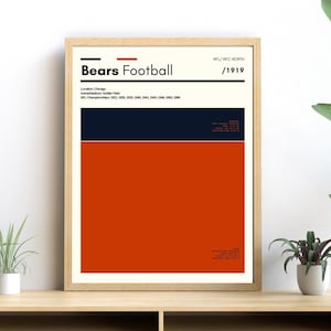 Chicago Bears / Bears Football Color Swatch Print / Bears Football Poster / Chicago Bears Art/ Chicago Bears Print / NFL Art | gift for him