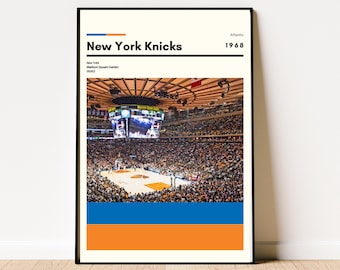 New York Knicks Poster | Madison Square Garten Druck | Sport Schlafzimmer Poster | NBA Arena Poster | Moderne Kunst | Basketball Geschenk