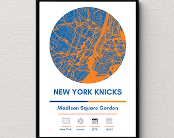 Póster de los New York Knicks / Impresión minimalista del Madison Square Garden (impresión digital)