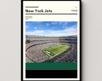 Impresión del estadio MetLife de los New York Jets / Regalo de la NFL (digital)