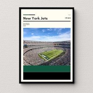 New York Jets Poster | MetLife Stadium Print | NFL Stadium Print | NFL Dorm Print | Man Cave | Football Gift for Him
