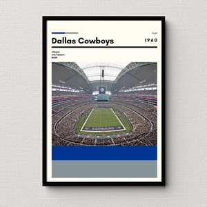 Dallas Cowboys Poster | AT&T Stadium Print | NFL Stadium Print | NFL Dorm Print | Man Cave | Football Gift for Him