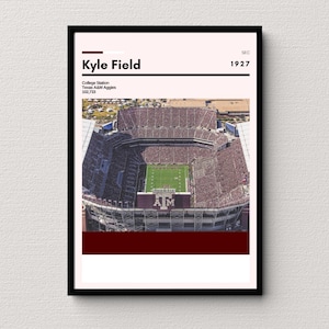 Texas A&M Aggies Poster | Kyle Field Print | College Stadium Print | College Dorm Print | Sports Art | College Football Gift
