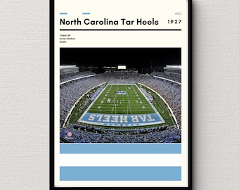 Impresión del Estadio Kenan / Arte de fútbol americano de los Tar Heels de Carolina del Norte (Descarga digital)