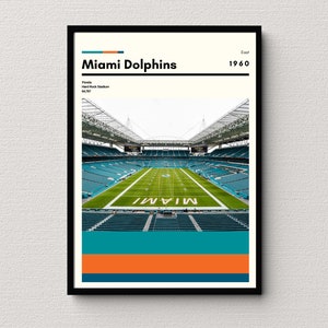 Miami Dolphins Poster | Hard Rock Stadium Print | NFL Stadium Print | NFL poster | Football Gift | Miami Dolphins gifts