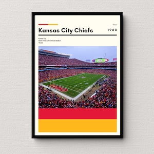 Kansas City Chiefs Poster | Arrowhead Stadium Print | NFL Stadium Print | NFL Dorm Print | Sports Art | chiefs fan gift