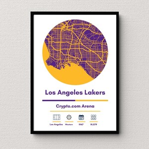 Los Angeles Lakers Poster | Crypto.com Arena Print | Lakers Gift | NBA Arena Poster | Dorm Sports Art | Basketball Gift