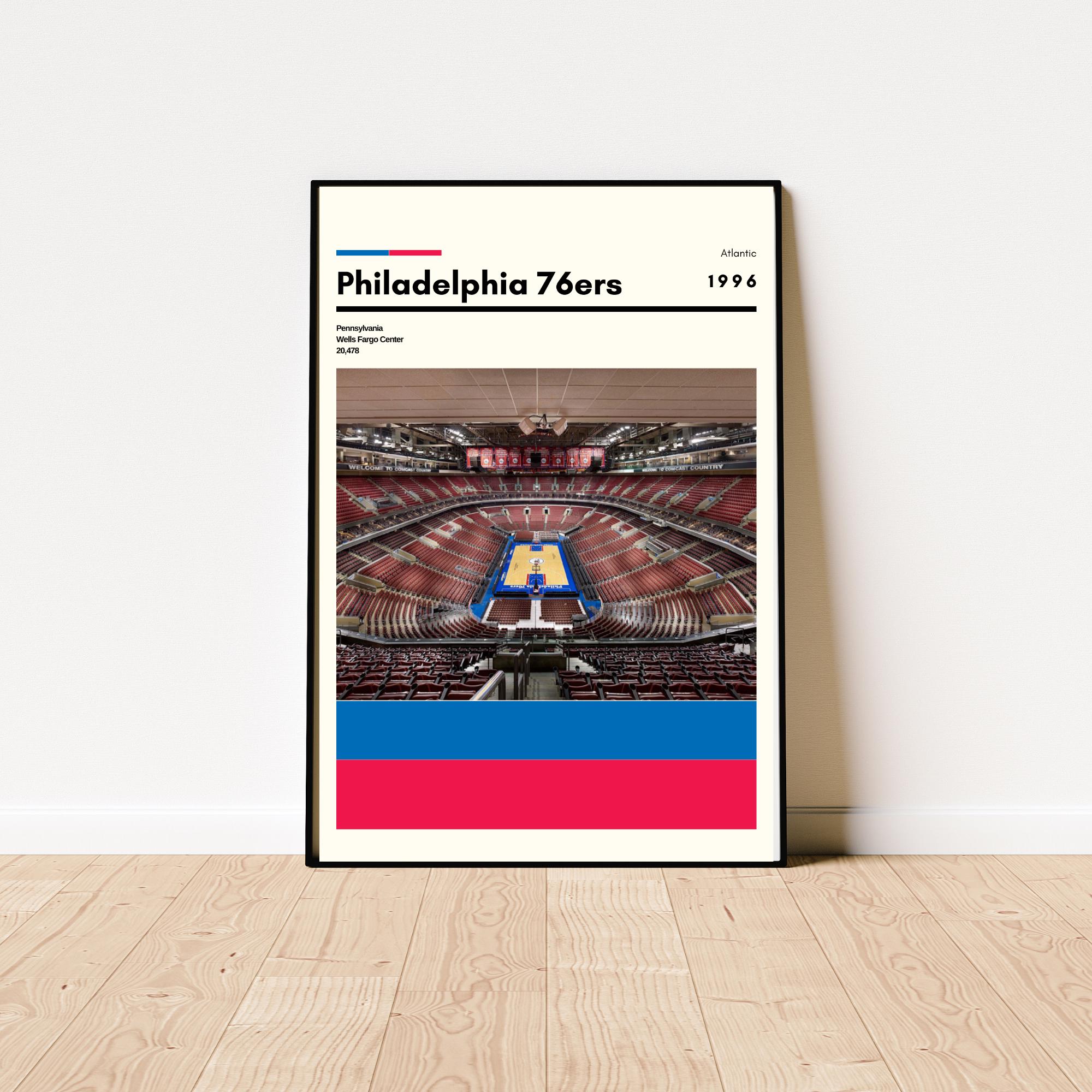 Philadelphia 76ers Poster, Wells Fargo Center Print, Sports Office