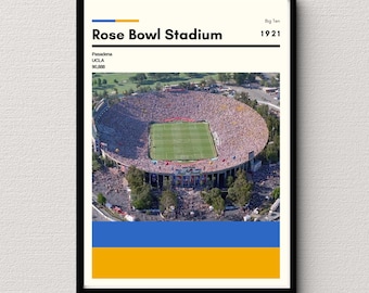 Póster del estadio Rose Bowl de los Bruins de UCLA / Arte digital para residencias universitarias