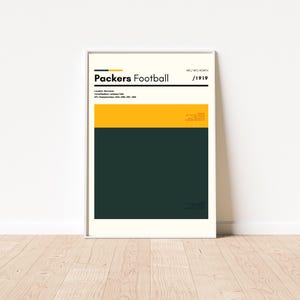 Green Bay Packers Poster | Packers Print | NFL Football Decor | NFL ...