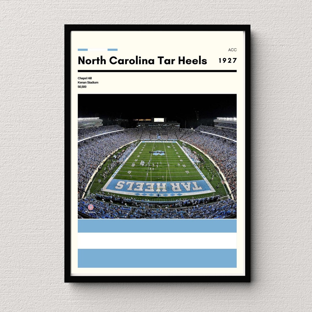 North Carolina Tar Heels Poster | Kenan Stadium Print | Ncaa | College ...