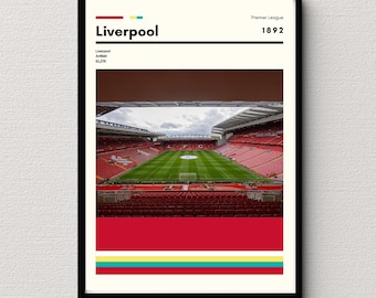 Anfield Stadium Print | Liverpool Soccer Art (Digital Download)