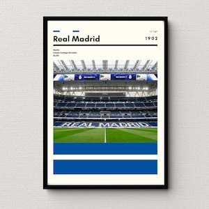 Real Madrid Poster | Santiago Bernabeu Stadium Print |  Real Madrid Print | Football Poster | Soccer Wall Art Gift | Sports Bedroom decor