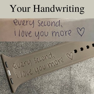 Your Handwriting or Our Fonts | Personalized Inscription Apple Watch Bands, Perfect gift for the Holidays, Anniversary, Birthday