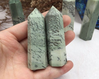 Dendritic Jade Tower,Dendritic Jade Point,Crystal Tower/Wand,Healing Crystal,Reiki Chakra Stone,Home Decor,For GiftA gift for mom