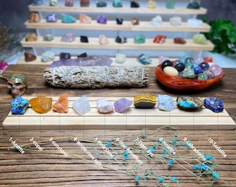 Set de regalo de cristales crudos al por mayor, 70 variedades, piedras de aromaterapia, perfecto para alinear siete chakras, colección única de curación espiritual