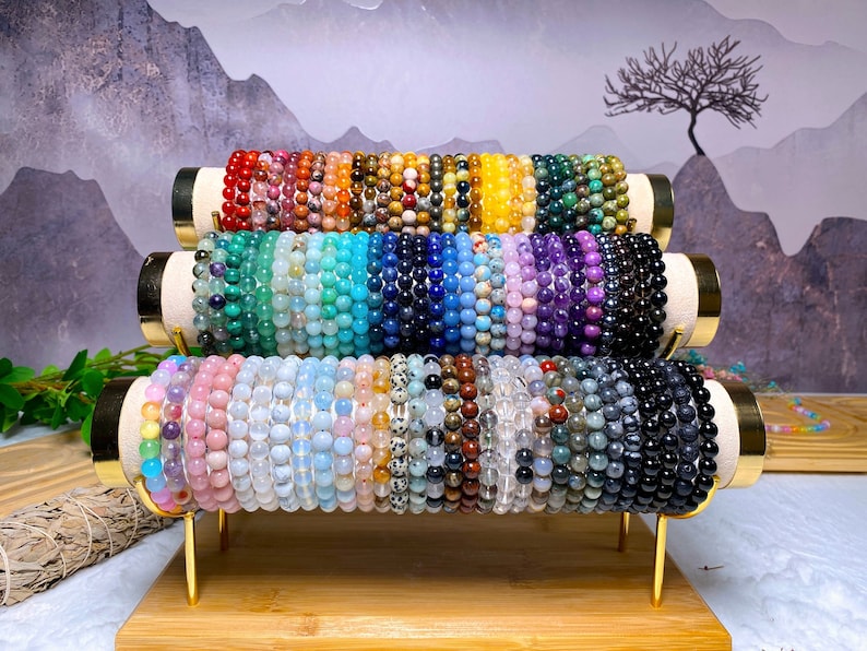 Crystal bracelet 90 kinds of 8mm Natural bracelets No.71-90