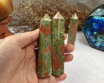 Unakite Tower Obelisk: A Unique Gift for Birthdays, Anniversaries, & Housewarmings - Perfect for Her, Mom, Friends