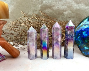 Aura Lepidolite Tower Crystal: Soothe & Inspire with the Perfect Gift for Any Occasion - From Birthdays to HousewarmingsA gift for mom