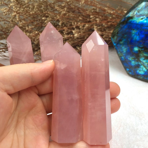 Rose Quartz Tower, Meditation Crystal, Love Attraction, Healing Stone, Spiritual Decor, Yoga Accessory, Unique Gift, Crystal Therapy, Home