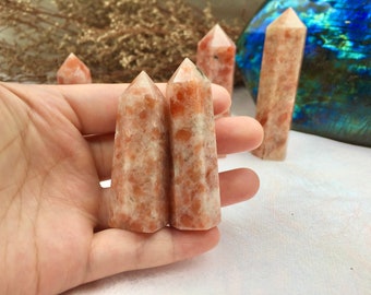 Sunstone Tower, Crystal, Healing Crystal Point, Energy Balance Stone, Meditation Tower, Natural Sunstone, Spiritual Decor, Reiki Charged