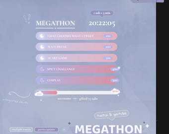 Megathon Goals Widget | Customizable Glowy Gradient - Dreamy