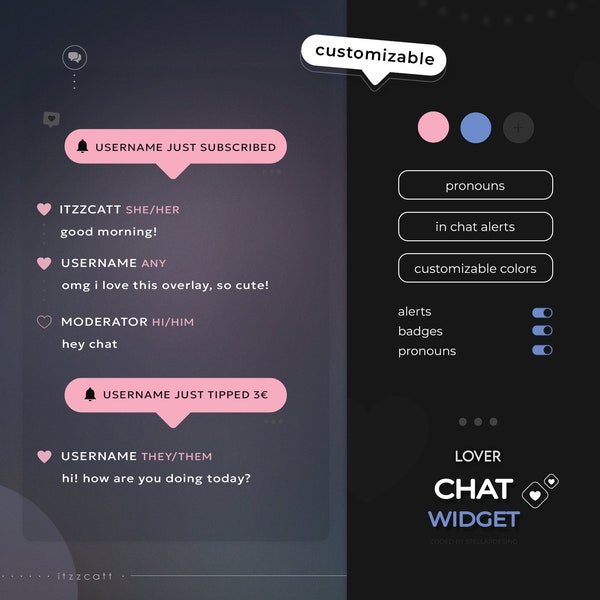 Chat Widget | Minimal Heart Box - Lover