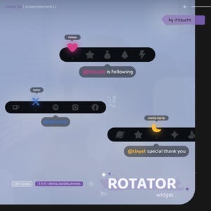 Event Rotator Widget | Socials, Alerts & Leaders | Compact Glowy - Neo