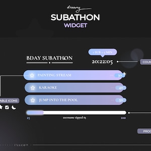 Widget Objectifs du Subathon Dégradé brillant minimal Rêveur image 2