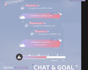 Chat & Goals Widget | Glowy Gradient | Twitch, Youtube, Ko-fi  - Dreamy