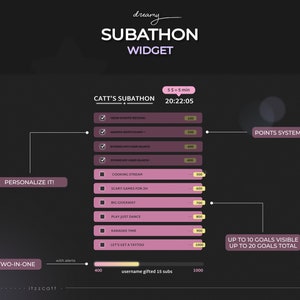 Widget Objectifs du Subathon Dégradé brillant minimal Rêveur image 3