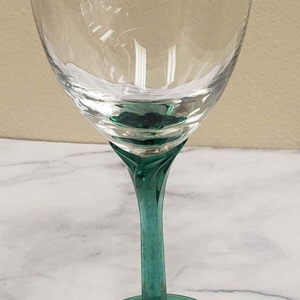 Vintage Libbey Domaine Green (Juniper) Water Goblet Goings Collectibles