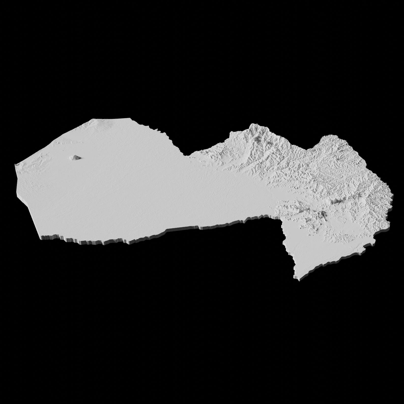 Paraguay Topographic Map 3D Model File | Stl File for CNC Milling and ...
