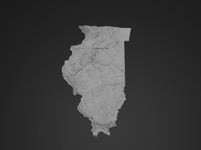 Illinois Topographic Map 3D Model Stl for CNC and 3D Etsy