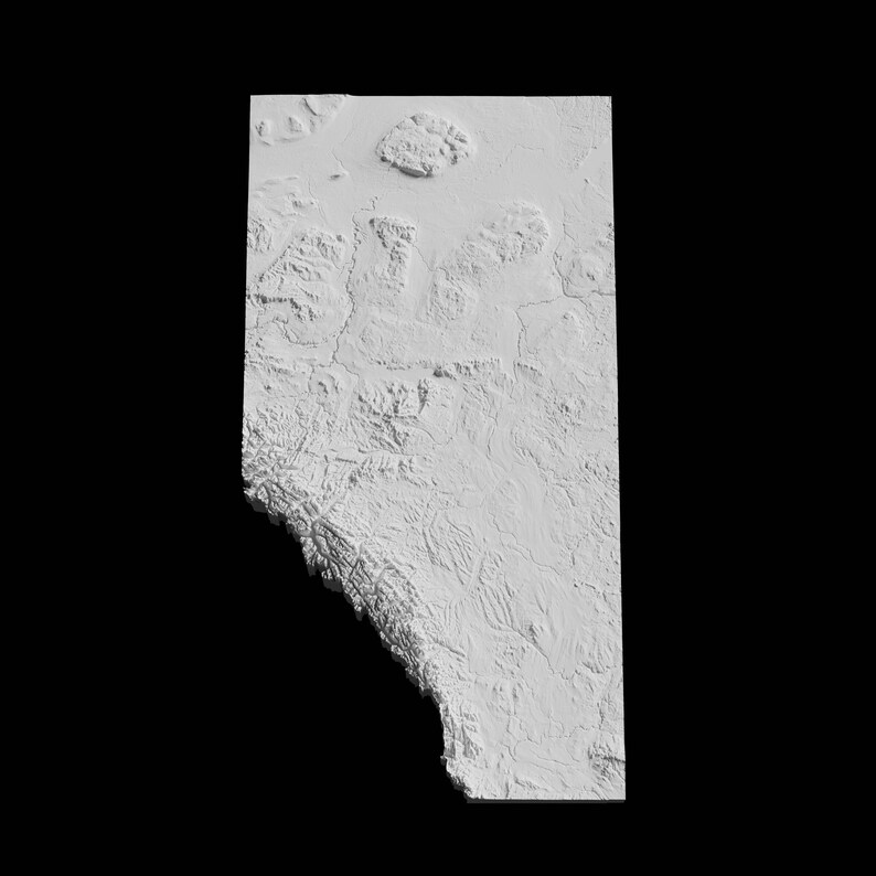 Alberta Topographic Map 3D Model File | Stl File for CNC Milling and 3D ...