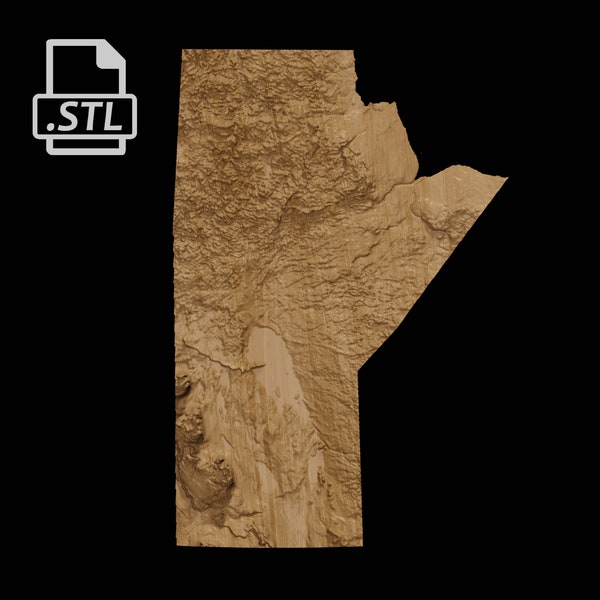 Manitoba Topographic Map | 3D Model Stl for CNC and 3D Printing