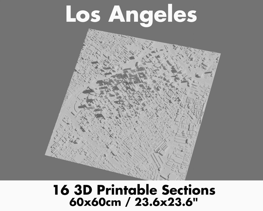 Los Angeles 3D Printing Stl File 3D Printable City Model of Los Angeles