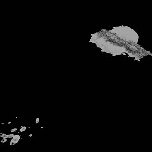 May include: A black and white image of a paint splatter with a large splatter at the top and several smaller splatters at the bottom.