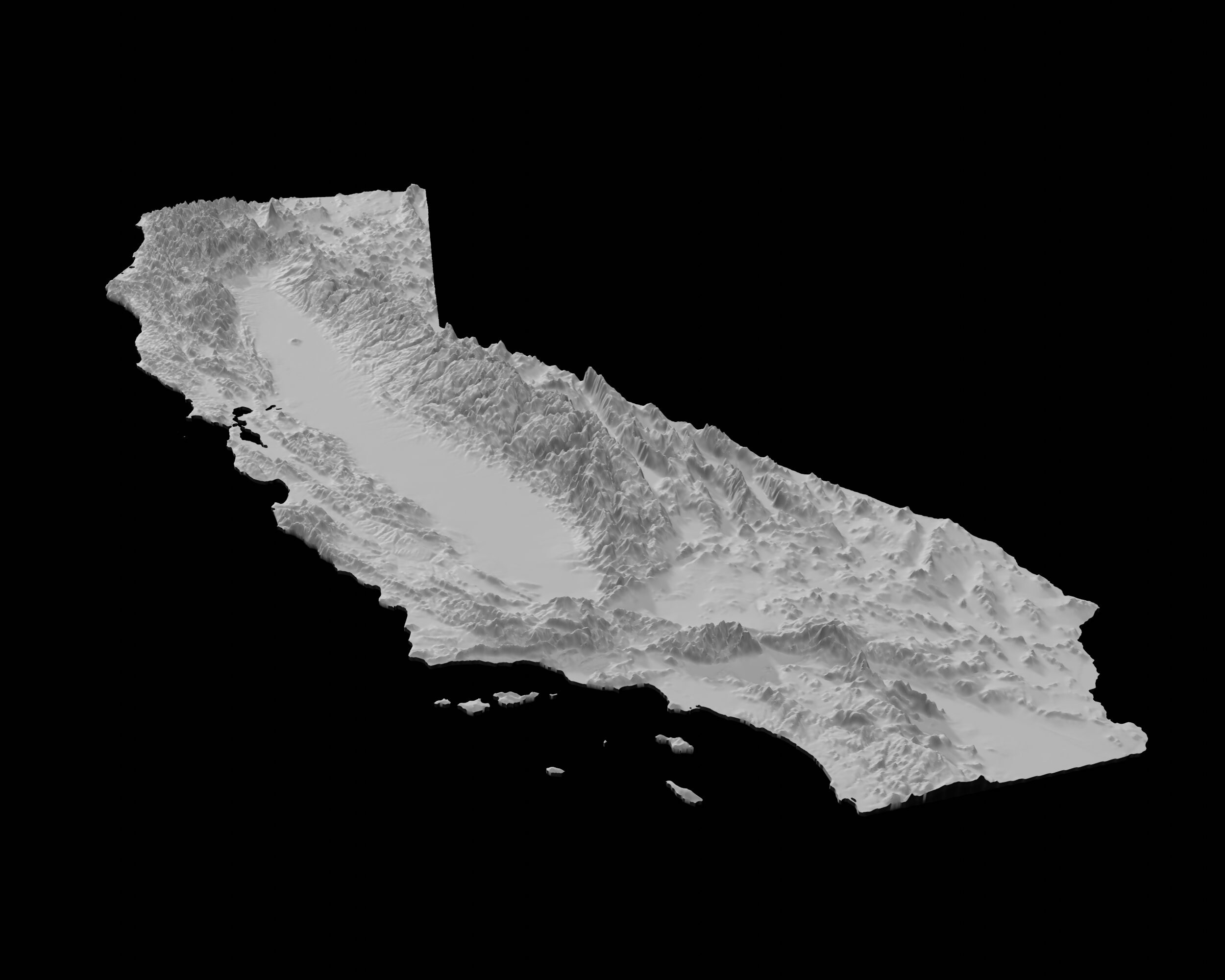 California State Topographic Map 3D Model Stl for CNC - Etsy