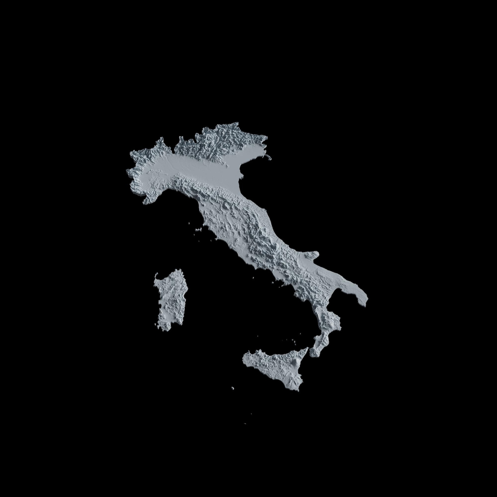 Italy Topographic Map 3D Model File | Stl File for CNC Milling and 3D ...