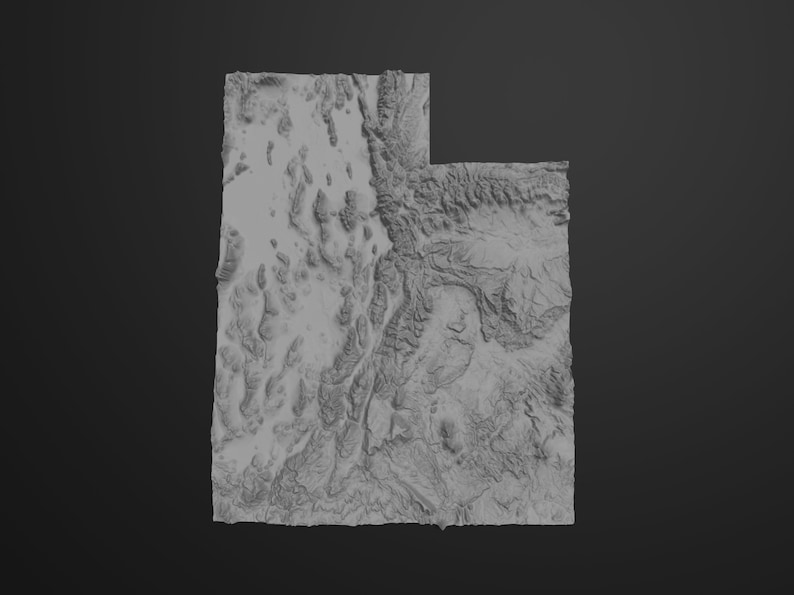 Utah Topographic Map 3D Model Stl for CNC and 3D Printing Etsy