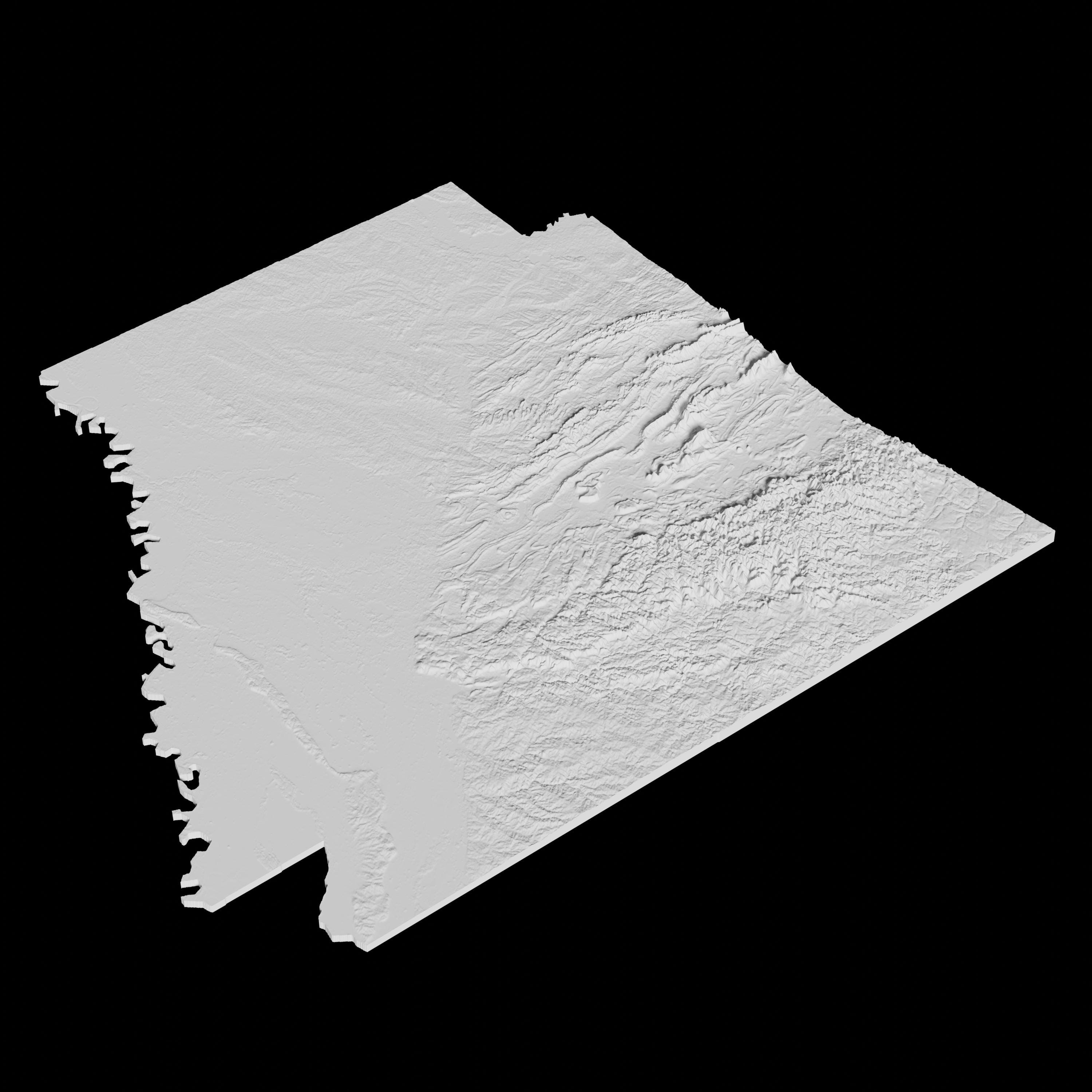 State of Arkansas Topographic Map 3D Model File | Stl File for CNC ...