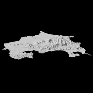 Archivo de modelo 3D del mapa topográfico de Costa Rica | Archivo STL para fresado CNC e impresión 3D | Mapa 3D STL de Costa Rica imagen 4